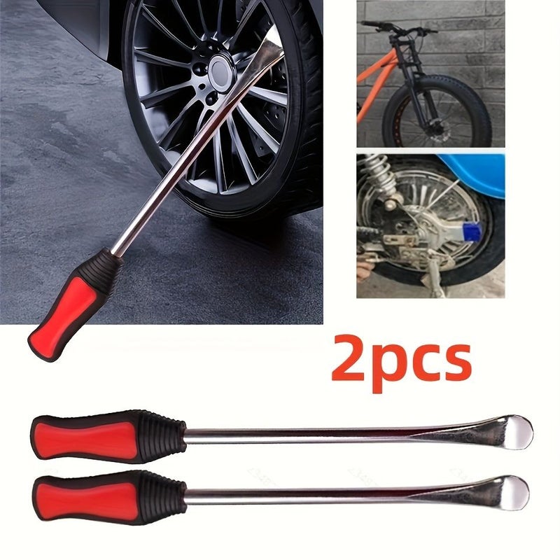 2PC Set Multifunctional Tire Levers Durable Metal Pry Bars Car Motorcycle Wheel Change Removal Tool - Image 2