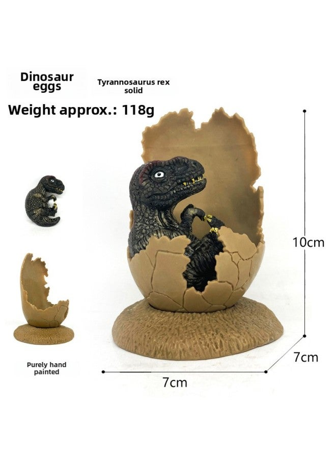 لعبة نموذج ديناصور محاكاة للأطفال Tyrannosaurus Xunraptor Dragon Dinosaur Egg لعبة مجسمة صلبة مصنوعة يدويًا - اللون: JZD Tyrannosaurus Egg Color Box - Image 1