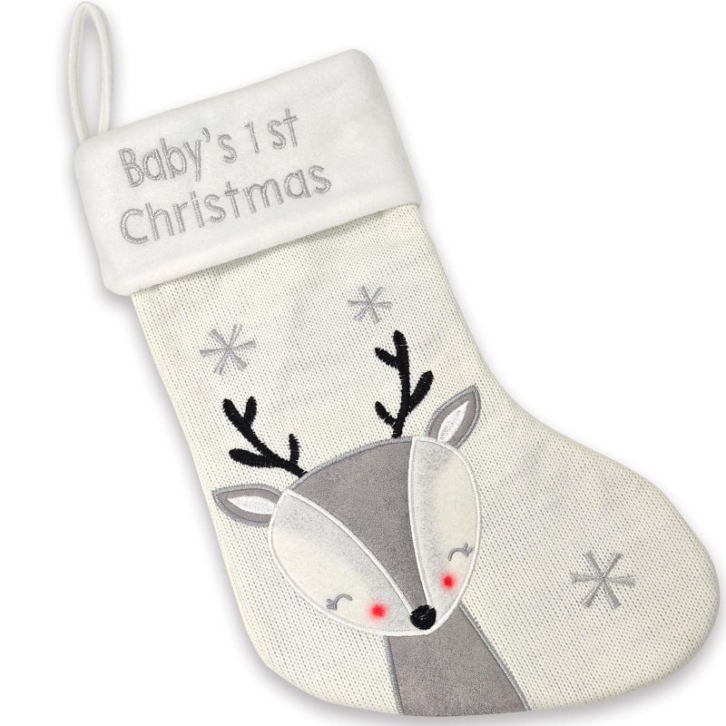 Baby's first Christmas stocking, double-sided wool commemorative ornament, Christmas tree window fireplace ornament ornament - Image 1