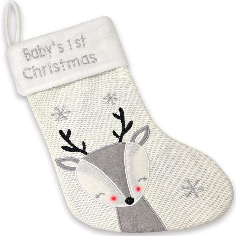 Baby's first Christmas stocking, double-sided wool commemorative ornament, Christmas tree window fireplace ornament ornament - Image 2