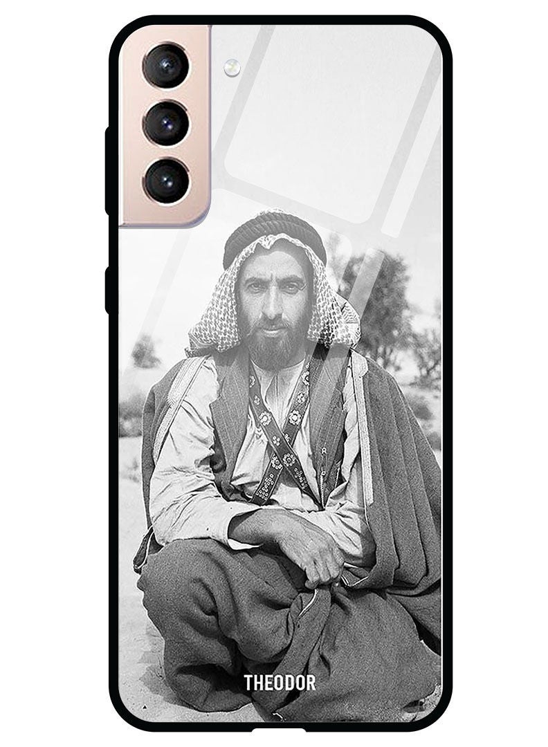 Theodor Protective Tempered Glass Case Cover Samsung Galaxy S21 PLUS  Sheikh Zayed Sitting - Image 1