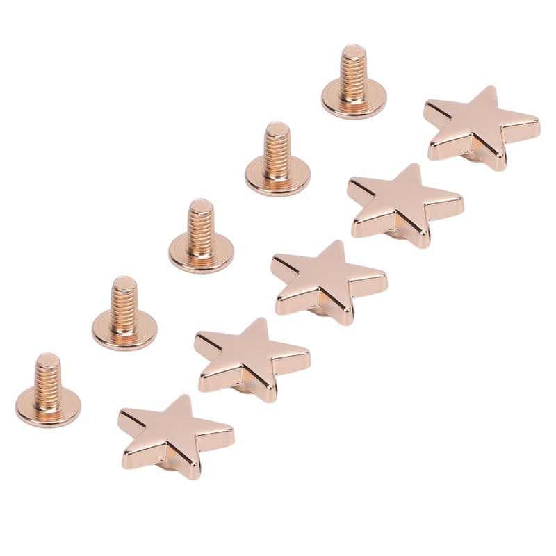 Gold Star Shape Rivets Kit 50 Sets 12mm Leather Studs With 7mm Crossed Screws For Craft Clothing Bags Jackets - Image 4