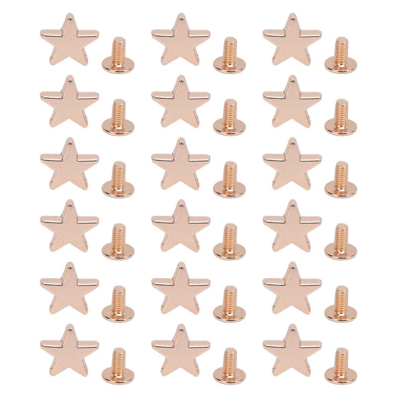 Gold Star Shape Rivets Kit 50 Sets 12mm Leather Studs With 7mm Crossed Screws For Craft Clothing Bags Jackets - Image 5