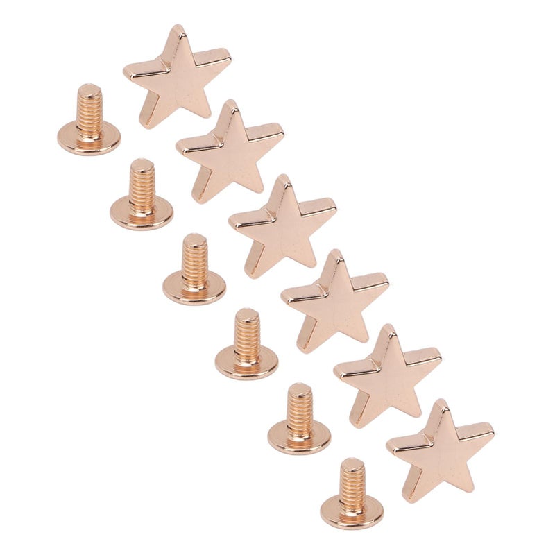 Gold Star Shape Rivets Kit 50 Sets 12mm Leather Studs With 7mm Crossed Screws For Craft Clothing Bags Jackets - Image 3