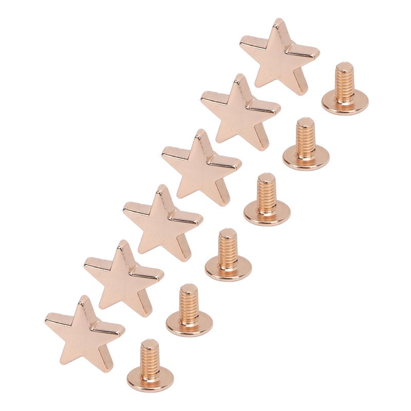 Gold Star Shape Rivets Kit 50 Sets 12mm Leather Studs With 7mm Crossed Screws For Craft Clothing Bags Jackets - Image 2