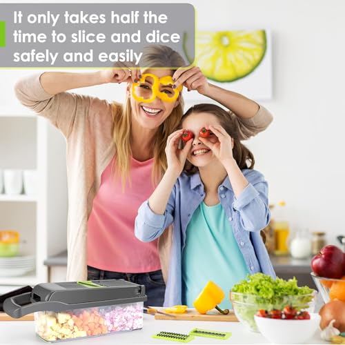 Putsea Vegetable Chopper Pro – Putsea 7 Stainless Steel Blades for Veggie chopper– Ergonomic Kitchen Gadget with Container, Easy Clean, Time Saving Mandoline Slicer Vegetable Cutter and Dicers - Image 2