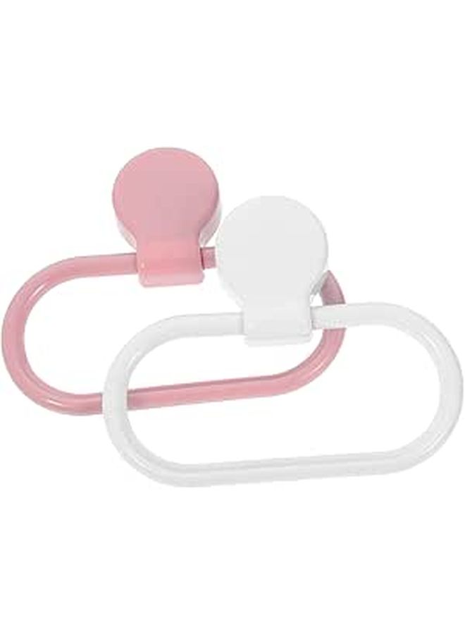2 Pack Adhesive Plastic Towel Holders For Bathroom Space Saving Design Easy Installation Stylish Colors Home Decor - Image 1