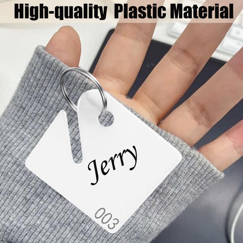 TOTDTDA 100 Pcs Key Tags Plastic Slotted Tags with Upgrade Round Ring, White Square Hanging Tags with Number(1-100) for Key Cabinets Boxes Lockers Sturdy Frosted Item Identifiers for Home Office and Garage - Image 4