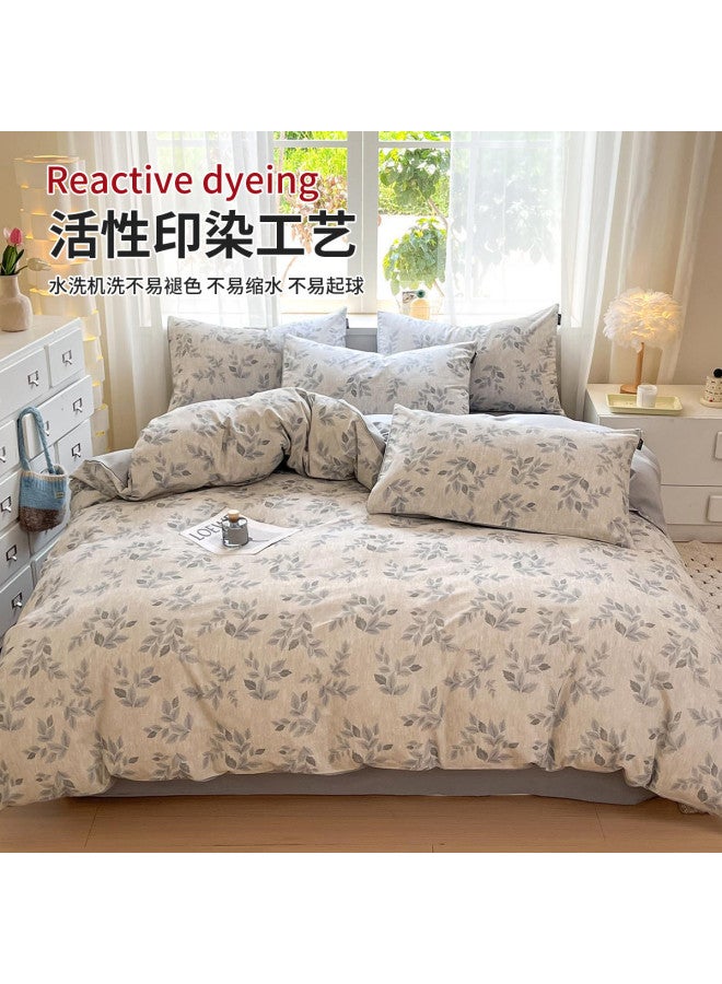 Red Bean Brushed Bedding Set 2025 New Autumn Winter Thickened Warm Quilt Cover Bed Sheet Fitted Sheet Bedding - Image 5