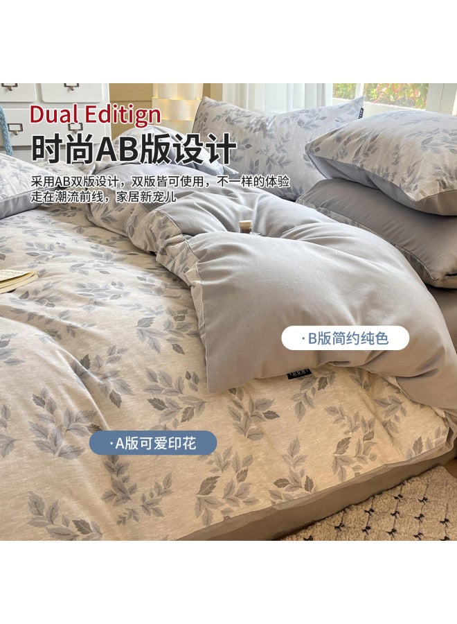 Red Bean Brushed Bedding Set 2025 New Autumn Winter Thickened Warm Quilt Cover Bed Sheet Fitted Sheet Bedding - Image 4