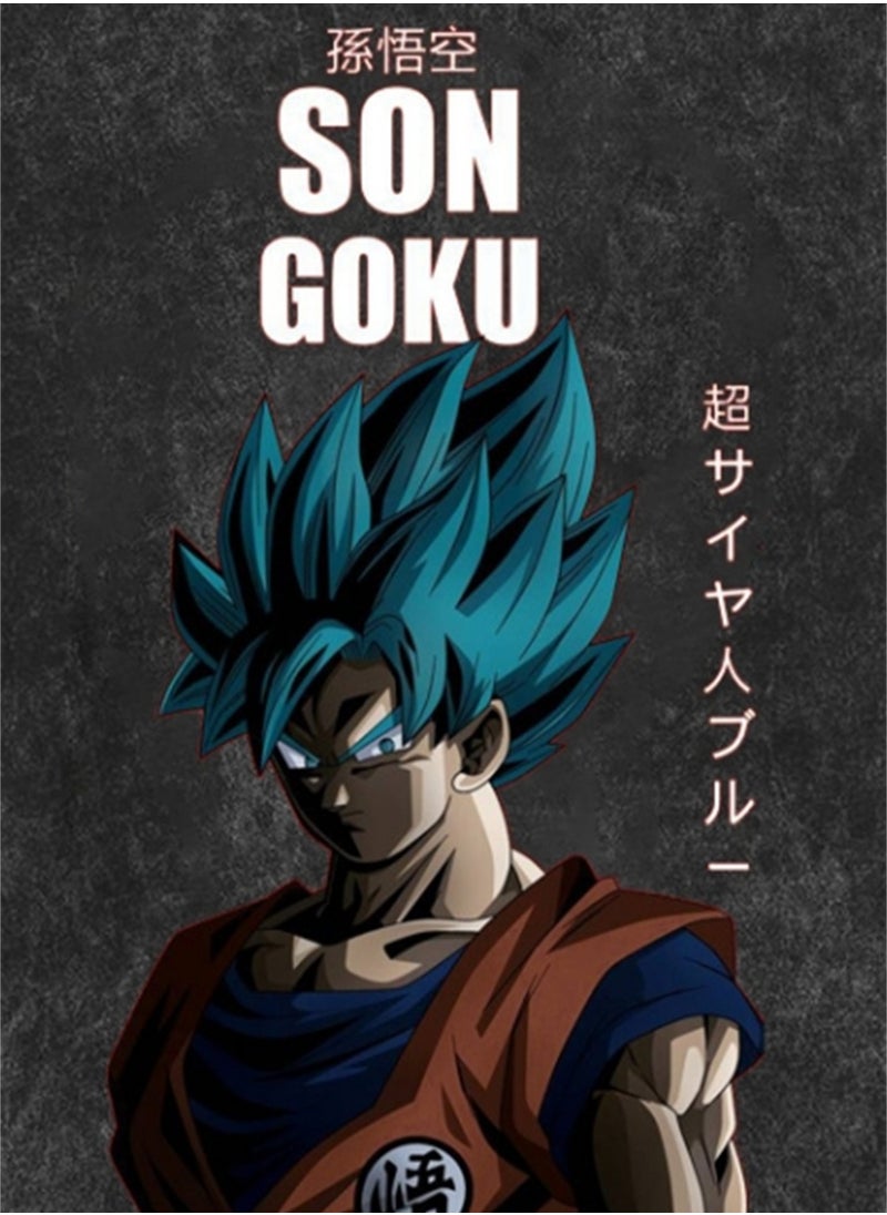 Generic - Washed Retro T-shirt Street Hip Hop Anime Dragon Ball Cartoon Print Casual Cotton Summer Short Sleeve - Image 1