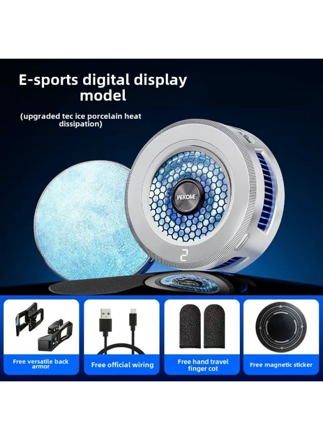 WEKOME Mobile Phone Radiator Semiconductor Refrigeration Icing Cooling Artifact AL19 Digital Display Live-Color:AL19 Digital Display 【silver】】 - Image 1
