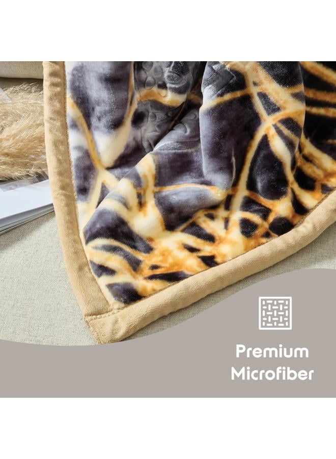 Nestl Korean Mink Blanket King Size - 12 Lbs Velvet Fleece Korean Blanket - 2 Ply Warm & Thick Winter Blanket - Wrinkle & Fade Resistant - 87 x 94 Inches (Tiger) - Image 2