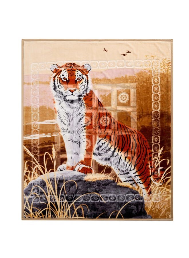 Nestl Korean Mink Blanket King Size - 12 Lbs Velvet Fleece Korean Blanket - 2 Ply Warm & Thick Winter Blanket - Wrinkle & Fade Resistant - 87 x 94 Inches (Tiger) - Image 5