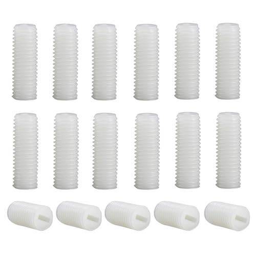 NACX M4 x 10mm Slotted Head Set Screws, Plastic Headless Grub Screws White Nylon, Metric, 150Pcs - Image 1