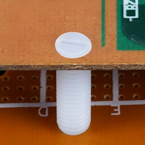 NACX M4 x 10mm Slotted Head Set Screws, Plastic Headless Grub Screws White Nylon, Metric, 150Pcs - Image 4