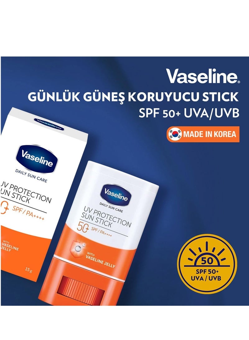 Vaseline UV Protection Sun Stick With SPF 50|Non-Sticky & Matte Finish Formula Brightens & Moisturizes Skin| 15 gm - Image 3