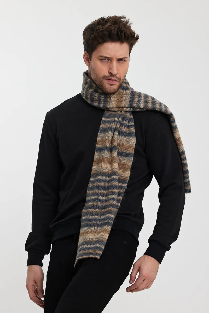 الكسندر جاردي Alexandergardi Knit Detailed Long Knitwear SCARF(E24-SCARVES-ERKK)