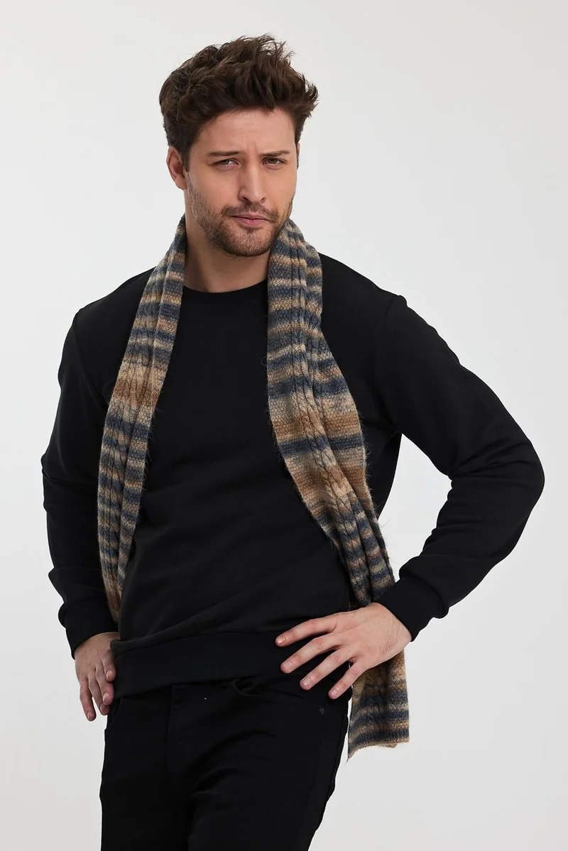 الكسندر جاردي Alexandergardi Knit Detailed Long Knitwear SCARF(E24-SCARVES-ERKK)