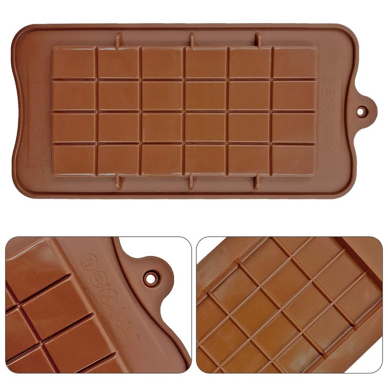 XIEHE Silicone Break-Apart Chocolate, Food Grade Non-Stick Protein and Energy Bar Mold (Chocolate Bar Mold Set of 4) - Image 3