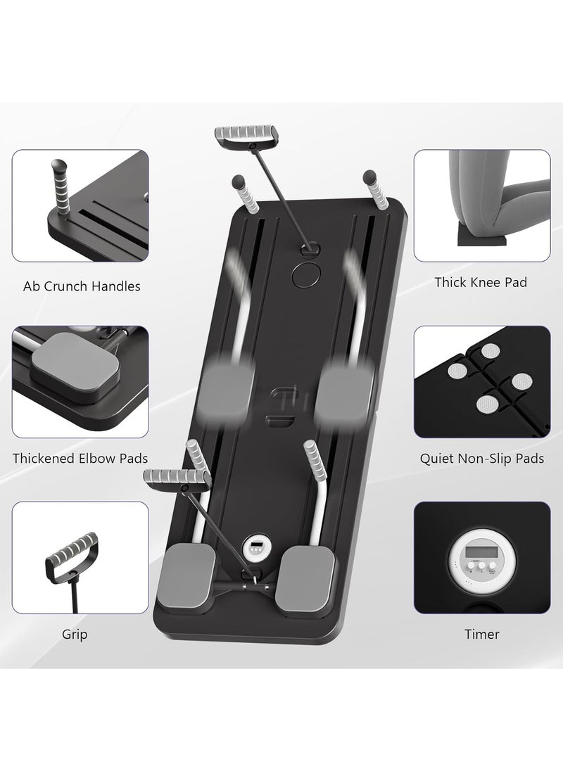 WAKYME - Pilates Board - Pilates Reformer Set Multi-Purpose Foldable Pilates Reformer Board for Home 5 in 1 Pilates Sliding Board (Black) - Image 1
