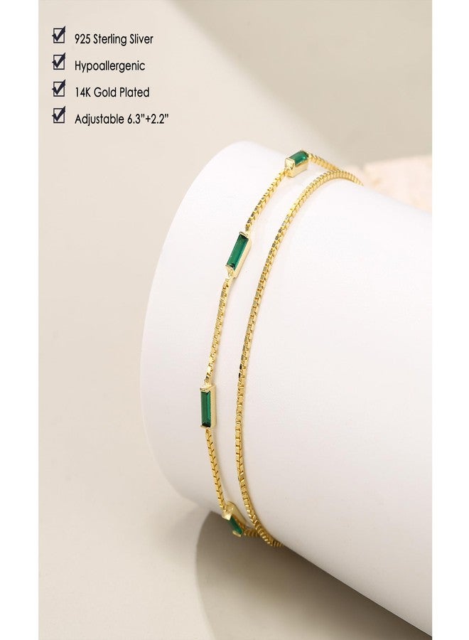 FANZE 925 Sterling Silver Birthstone Bracelets for Women, Bracelets for Women Trendy, Opal Bracelets Cubic Zirconia Bracelets, Birthday Christmas Anniversary Graduation Gifts - Image 4