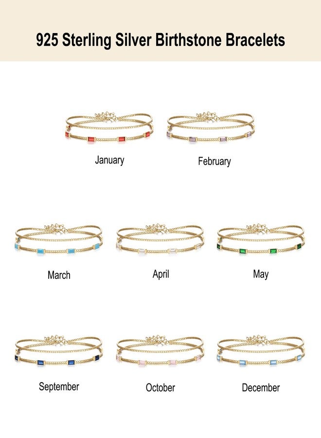 FANZE 925 Sterling Silver Birthstone Bracelets for Women, Bracelets for Women Trendy, Opal Bracelets Cubic Zirconia Bracelets, Birthday Christmas Anniversary Graduation Gifts - Image 5