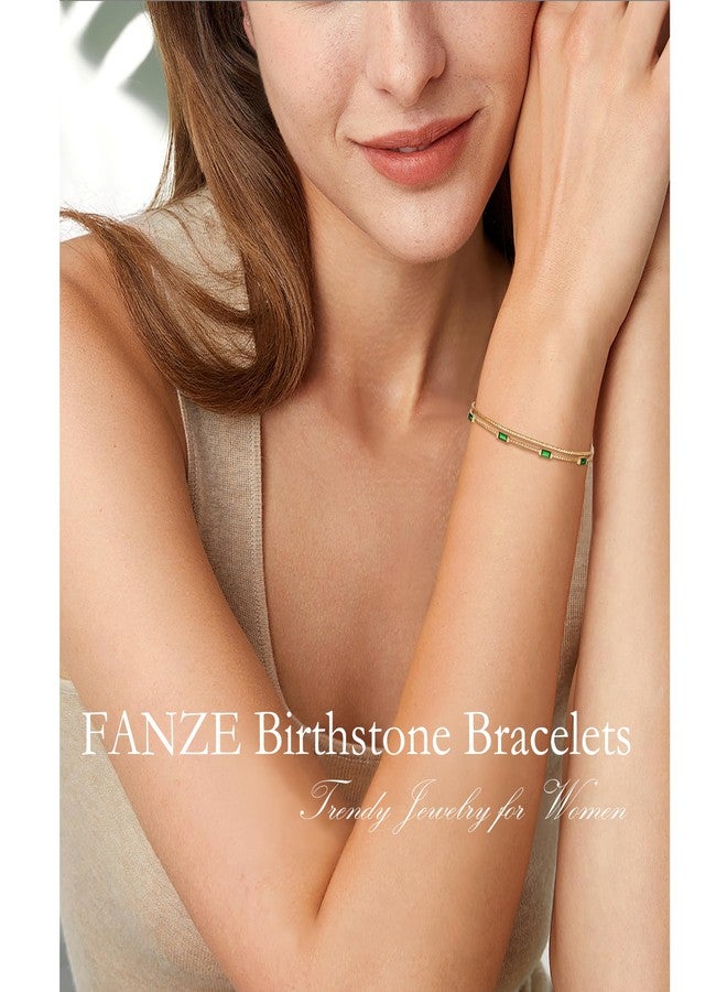 FANZE 925 Sterling Silver Birthstone Bracelets for Women, Bracelets for Women Trendy, Opal Bracelets Cubic Zirconia Bracelets, Birthday Christmas Anniversary Graduation Gifts - Image 2
