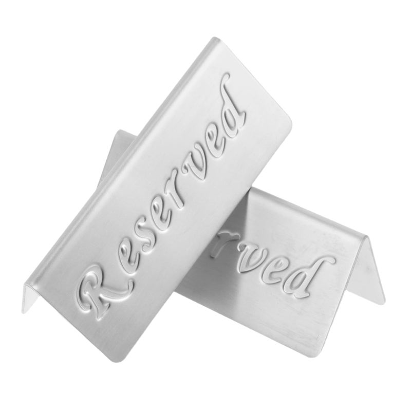 Stainless Steel Double Sided Reserved Table Sign 2 Pack for Wedding Events and Restaurants - Image 2