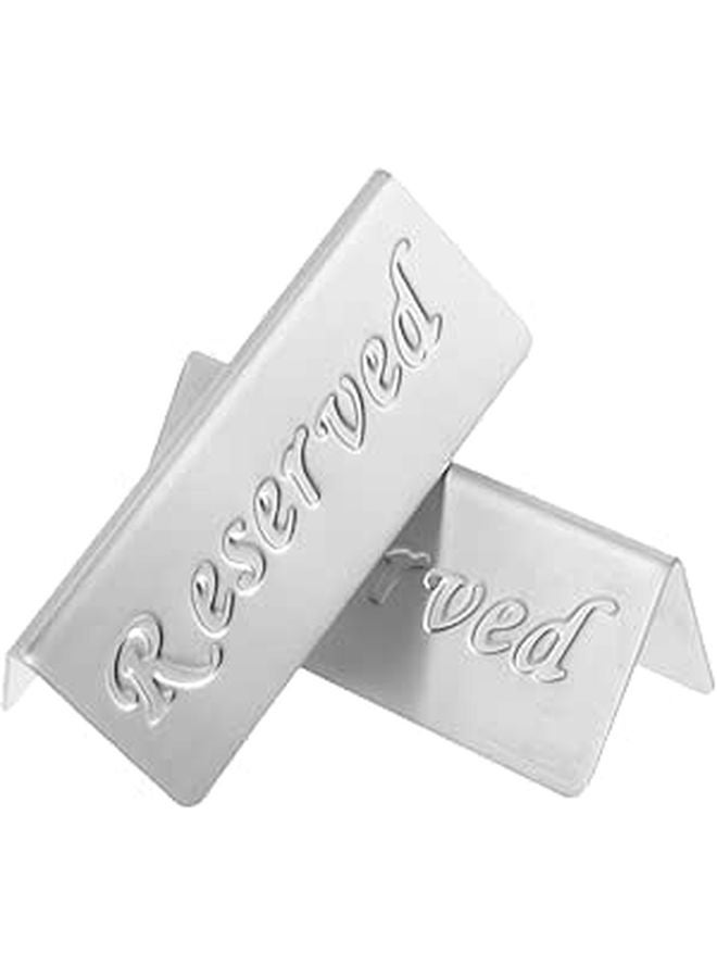 Stainless Steel Double Sided Reserved Table Sign 2 Pack for Wedding Events and Restaurants - Image 1
