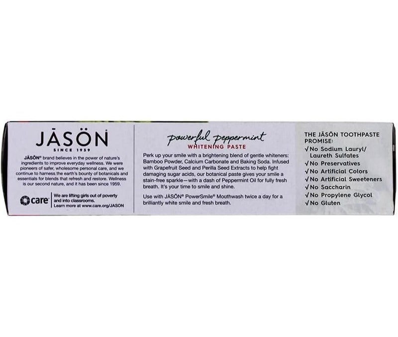 Jason Powersmile Whitening FluorideFree Toothpaste Powerful Peppermint 6 Oz - Image 2