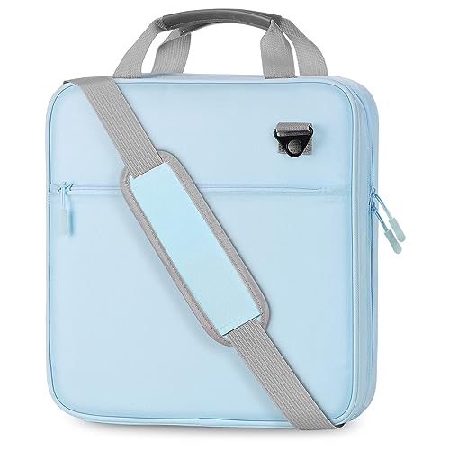 MoKo Zipper Binder, 2 Inch 3 Ring Binder with 500 Sheets Capacity & Shoulder Strap & Handle, Multi-Pocket Zipper Organizer for Middle School, Blue & Gray - Image 1