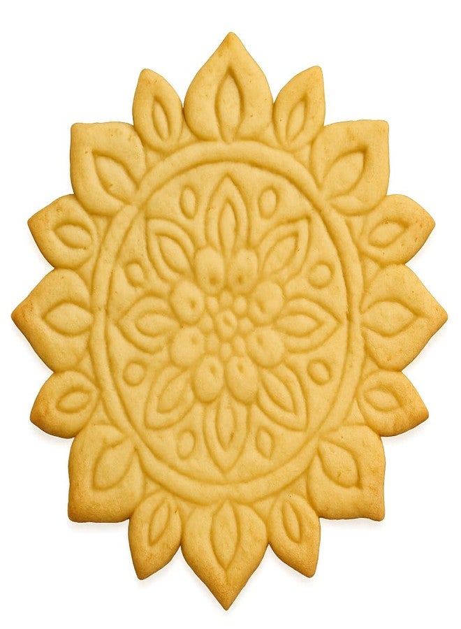 Mighty Gadget Floral Mandala Cookie Cutter & Stamp - 4x4" Intricate Design for Artistic Baking (Random Color) - Image 1
