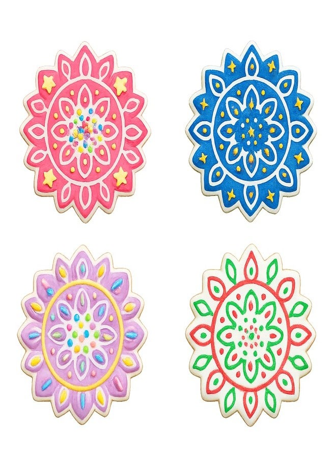 Mighty Gadget Floral Mandala Cookie Cutter & Stamp - 4x4" Intricate Design for Artistic Baking (Random Color) - Image 4