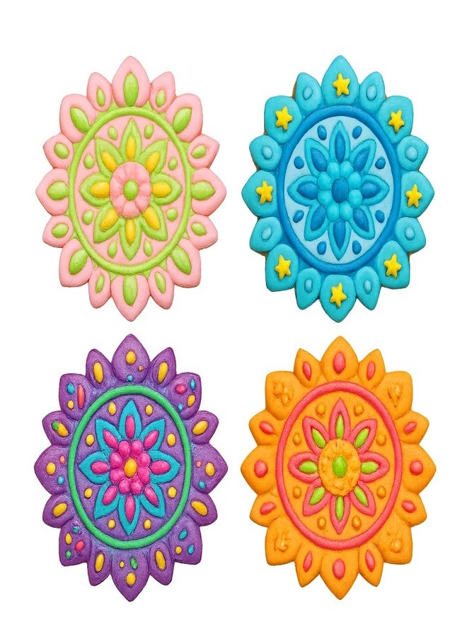 Mighty Gadget Floral Mandala Cookie Cutter & Stamp - 4x4" Intricate Design for Artistic Baking (Random Color) - Image 3