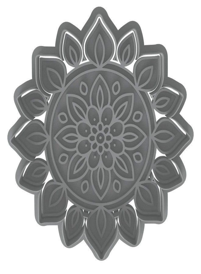 Mighty Gadget Floral Mandala Cookie Cutter & Stamp - 4x4" Intricate Design for Artistic Baking (Random Color) - Image 2