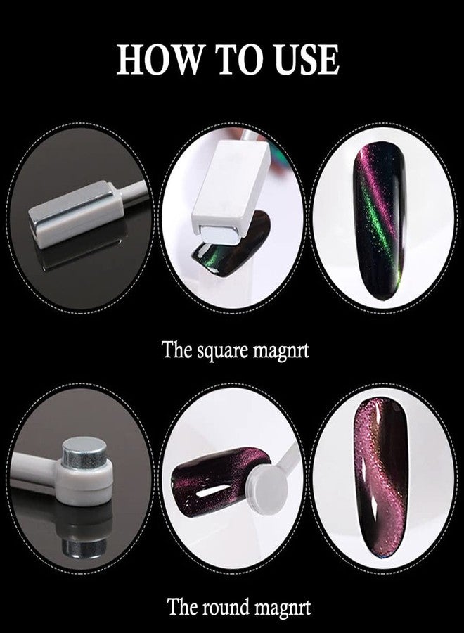 AKOAK 1 Pack Double Head Powerful Cat Eye Magnet Stick 3D Magic Cat Eye Gel Magnet, Nail Art DIY Tool - Image 3