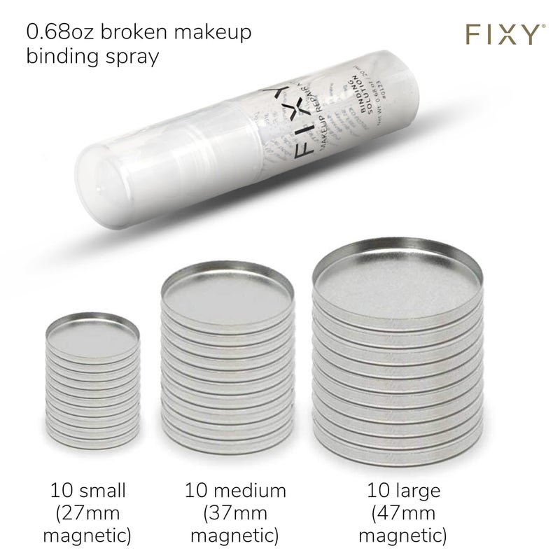 FIXY Ultimate Makeup Refill Kit: Includes 30 Round Empty Magnetic Pans & a Powder Binder Spray | Repurpose your Eyeshadow, Blush, Bronzer, Highlighter & More | Vegan & Cruelty-Free - Image 3
