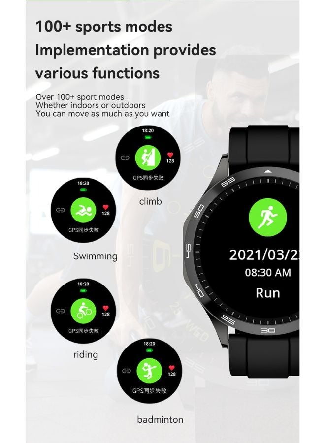 TELUX NEO Smart Calling Watch with 1.43” AMOLED Display, 2 Straps (Stainless Steel & Silicone), Heart Rate & BP Monitoring, Sleep Tracking, IP67 Waterproof, 10-Day Battery, Android & iOS App (Black) - Image 4