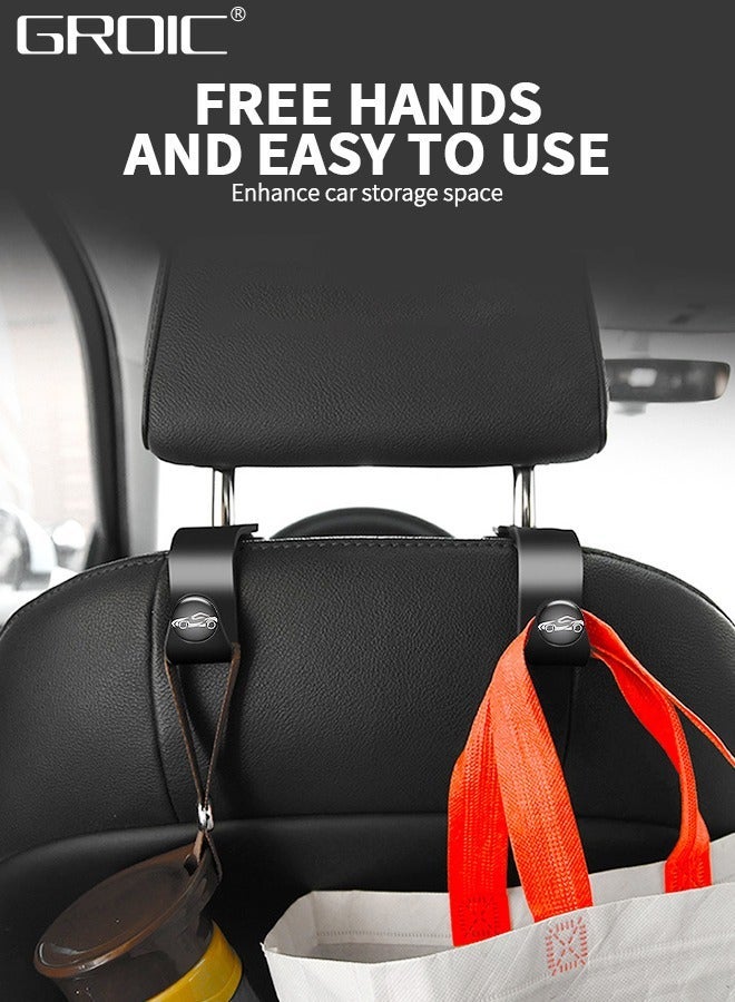 GROIC Luminous Car Seat Headrest Hook 4 Pack Hanger Storage Organizer Universal for Handbag Purse Coat Universal, Vehicle-Mounted  - Image 4