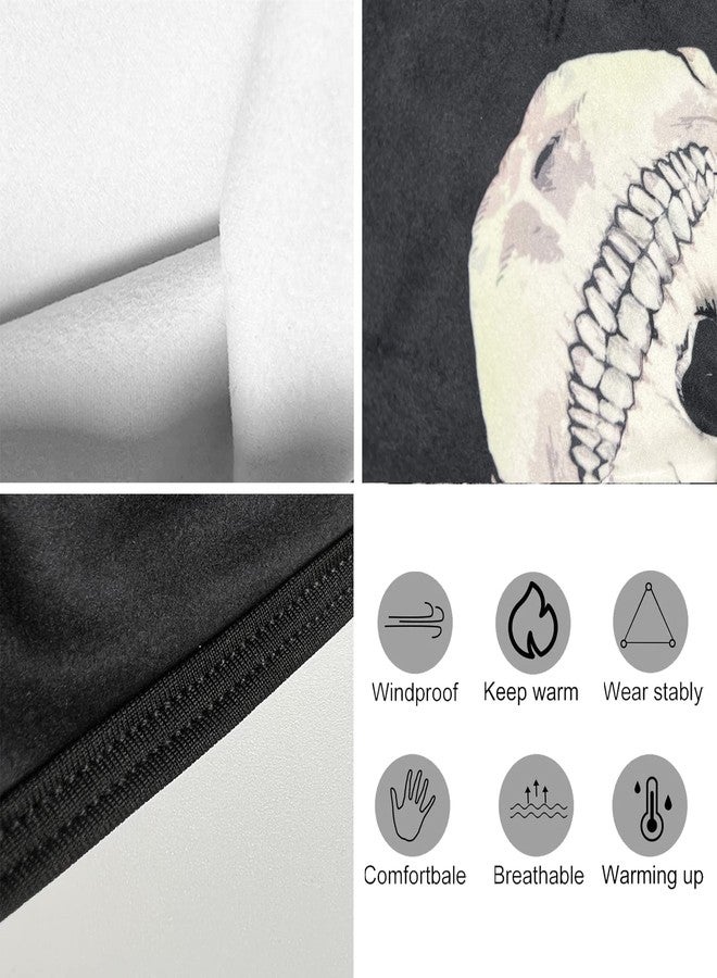 أوباكل قناع وجه أوباكل بالاكلافا للرجال والنساء للطقس الشتوي البارد والتزلج والصيد (جمجمة وجه أبيض أنف أسود) - Image 3