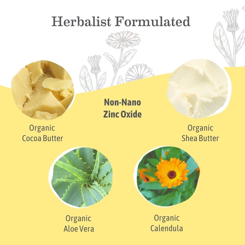 Earth Mama Baby Face Mineral Sunscreen Stick SPF 40 | Non-Nano Zinc, Natural Water Resistant Sun Cream for Babies, Kids & Adults 0.74-Ounce, 3-Pack - Image 4