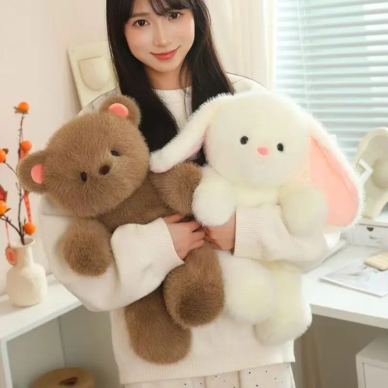 Y&D Cute Stuffed Animal Plush Toys – Soft Pink Pig & Long-Ear Rabbit Teddy Bear Filled with Premium PP Cotton for Kids and Toddlers - Image 5