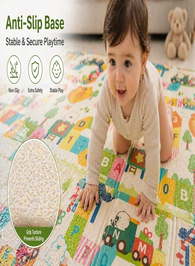 VDHJA 2-in-1 Reversible Baby Play Mat Foldable Foam Floor Mat Double Sided Alphabet & Forest Theme Kids Crawling Mat Non Slip Waterproof Cushion Playmat for Infants Toddlers Indoor Outdoor Use - Image 4