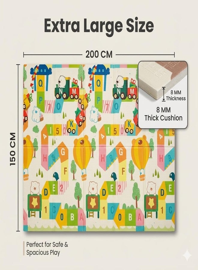 VDHJA 2-in-1 Reversible Baby Play Mat Foldable Foam Floor Mat Double Sided Alphabet & Forest Theme Kids Crawling Mat Non Slip Waterproof Cushion Playmat for Infants Toddlers Indoor Outdoor Use - Image 2
