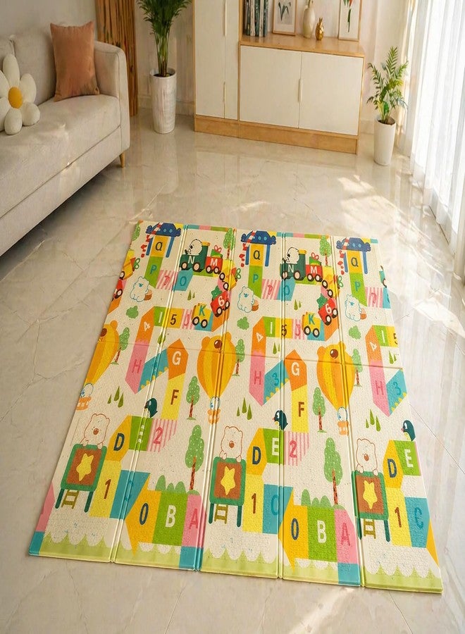 VDHJA 2-in-1 Reversible Baby Play Mat Foldable Foam Floor Mat Double Sided Alphabet & Forest Theme Kids Crawling Mat Non Slip Waterproof Cushion Playmat for Infants Toddlers Indoor Outdoor Use - Image 1