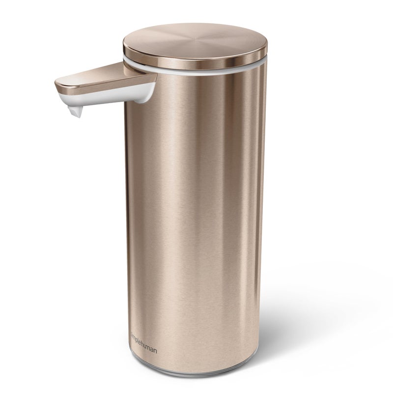 simplehuman 9 oz. Touch-Free Rechargeable Sensor Liquid Soap Pump Dispenser, Rose Gold Stainless Steel - Image 1