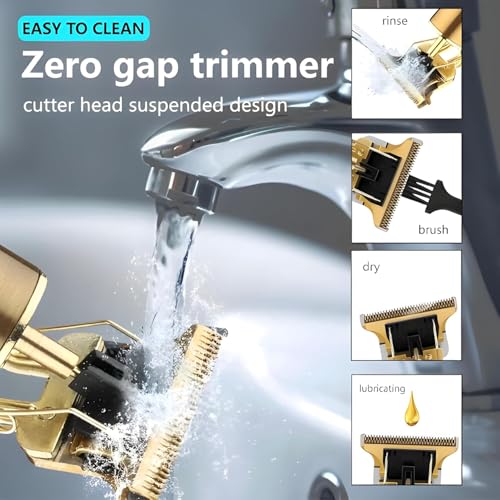 SellBotic Beard Trimmer For Men,Professional Hair Clipper,Adjustable Blade Clipper and Shaver,Close Cut Precise Hair Machine,Body Trimmer(Metal Body),Gold - Image 3