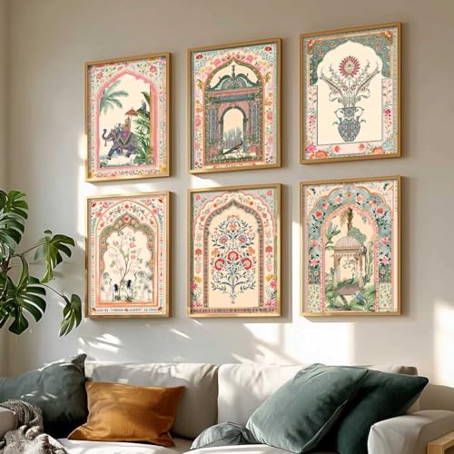 kotart Indian Traditional Art Wall Painting Madhubani Home Decoration With Frame For Living Room Bed Room Hotel Wall Decor Digital Reprint Engineered Wood Set of 6 Size10 x 13 inch - Image 4