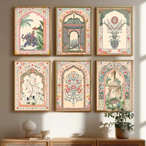 kotart Indian Traditional Art Wall Painting Madhubani Home Decoration With Frame For Living Room Bed Room Hotel Wall Decor Digital Reprint Engineered Wood Set of 6 Size10 x 13 inch - Image 5
